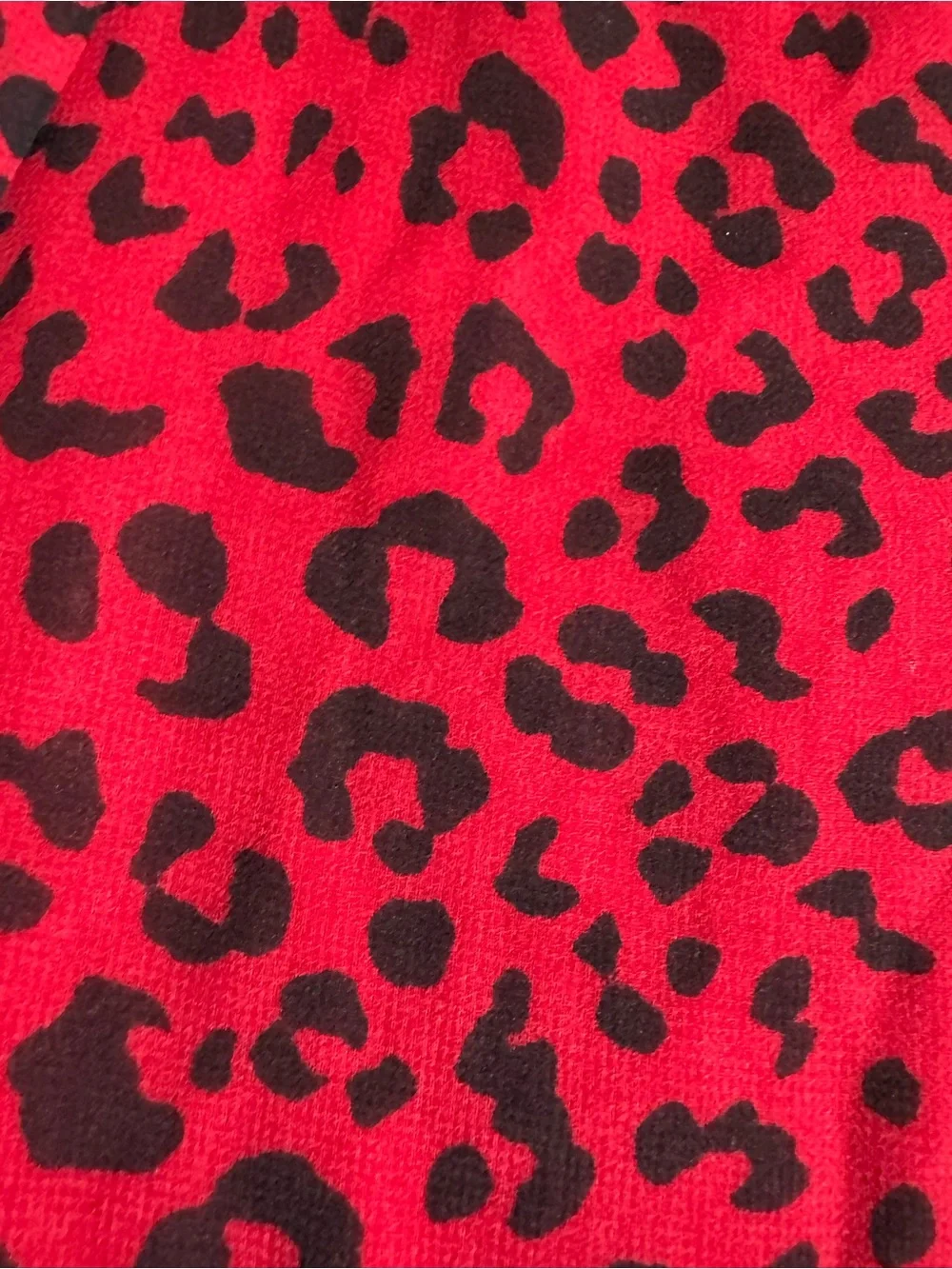Chico's Red and Black Leopard Tie-Neck Blouse US 12-14